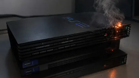 A PlayStation 2 Console Reaches Its Final Moments