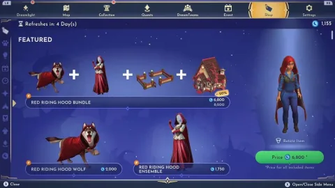 Du hast noch 4 Tage Zeit, um dir das Rotkäppchen-Paket in Disney Dreamlight Valley zu holen