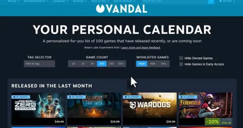 Valve Launches Personalized Steam Calendar to All Users
