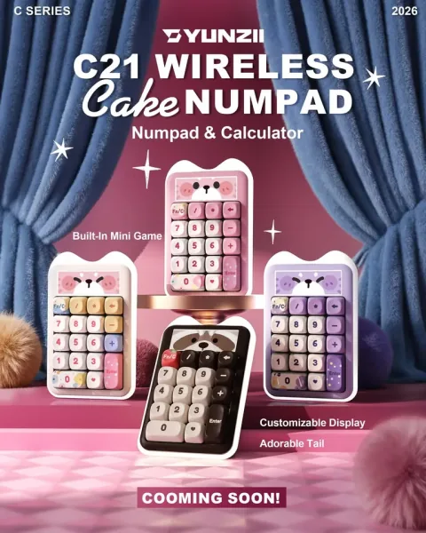 (PR) Yunzii Unveils C21 Tri-Mode Wireless Mechanical Numpad & Calculator