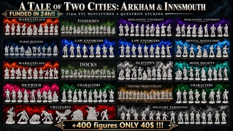 Arkham & Innsmouth 3D printable STLs now live on Kickstarter