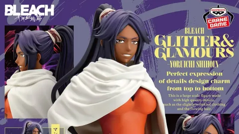 Die Glitter & Glamours Bleach Yoruichi Shihoin Figur kommt mit einem Umhang