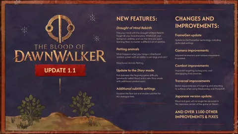The Blood of Dawnwalker Steam Japanese Version to Remove Gore Censorship in Update 1.1