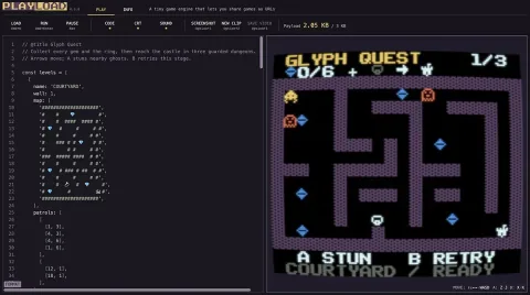 Lanzan un motor de juego ultracompacto que convierte el código en una URL de 3kb para X