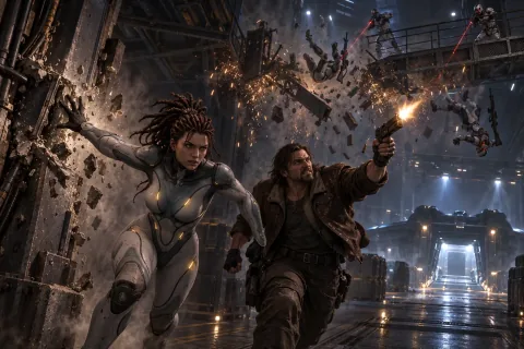 Kerrigan uses telekinesis to collapse a catwalk on pursuing Dominion Ghost agents.