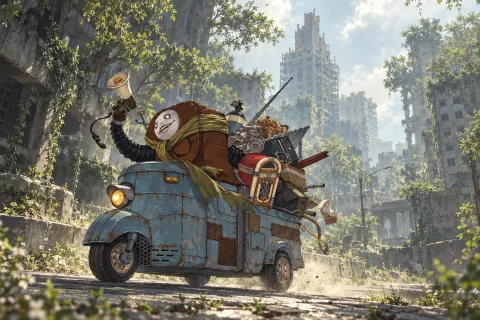 สงครามกว้างเกินกว่า Emil จะรับมือคนเดียว — ภาพตีความที่สร้างด้วย AI โดยอ้างอิงข้อมูลฉากและตัวละคร ไม่ใช่ภาพหน้าจอทางการของเกม