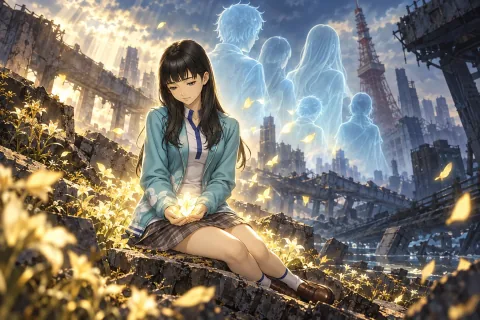 AI詮釋插圖 — 多緒付出的生命與留下的喪失。這是參考公開的人物與背景資料所進行的重構,象徵性表達並非原作畫面或未經證實的事件重現。