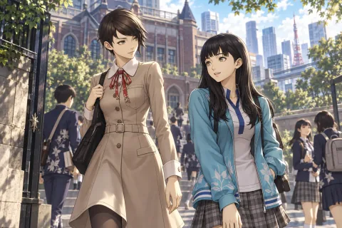 AI-interpreted illustration — The revived daily life and Yoko's place. This is a reconstruction based on public character and background materials; symbolic expressions are not recreations of original game screens or unverified events.