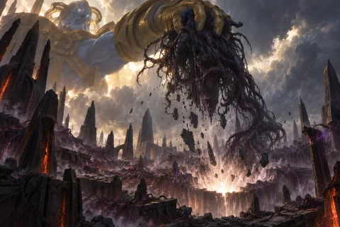 Chapter 3: The Enemy Remaining at the Heart of the Temple — This is an AI-generated illustration reconstructed based on public materials. It is not an official image.