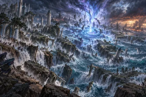 Chapter 6 · When the Portal Closed, the Continent Also Split — This is an AI-generated illustration reconstructed based on public materials. It is not an official image.