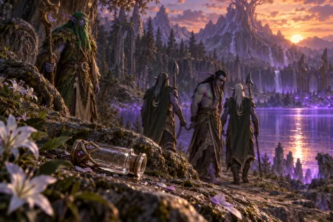 Bab 2 · Kekuatan Lama yang Tertinggal di Danau yang Tenang — Ini adalah ilustrasi buatan AI yang direkonstruksi berdasarkan materi publik. Ini bukan gambar resmi.