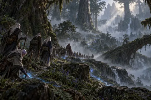 Chapter 3: The First Home in Tirisfal, and the Path of Magic Leading North — This is an AI-generated illustration reconstructed based on public materials. It is not an official image.