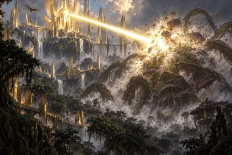 Chapter 4 · The Shadow of a Civilization That Weaponized the Sun — This is an AI-generated illustration reconstructed based on public materials. It is not an official image.