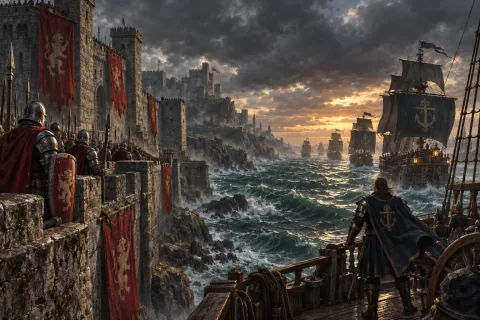 Chapter 3: Red Lands and Green Seas — This is an AI-generated illustration reconstructed based on public materials. It is not an official image.