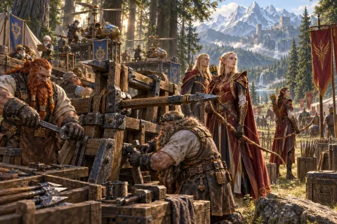 Chapter 5: The Hammer in the Mountains and the Ancient Oath in the Forest — This is an AI-generated illustration reconstructed based on public materials. It is not an official image.