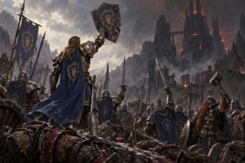 Chapter 3: The Shield Turalyon Lifted — This is an AI-generated illustration reconstructed based on public materials. It is not an official image.
