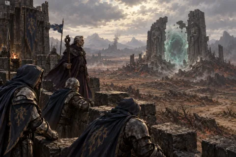 Chapter 1 · Nethergarde Built Before the Ruins of Victory — This is an AI-generated illustration reconstructed based on public materials. It is not an official image.
