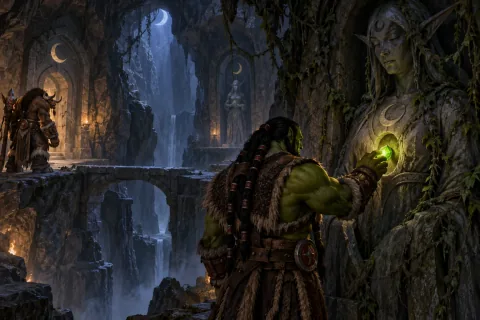 Chapter 9 · The Heart of Aszune and the Prophet's Cave — This is an AI-generated illustration reconstructed based on public materials. It is not an official image.