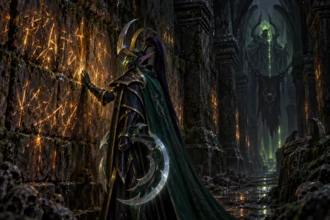 Chapter 5 · Gul'dan's Final Path Left on the Walls — This is an AI-generated illustration reconstructed based on public materials. It is not an official image.
