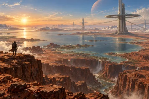 Chapter 2 — Ancient Possibilities Left on the Red Planet — This is an AI-generated illustration reconstructed based on public materials. It is not an official image.