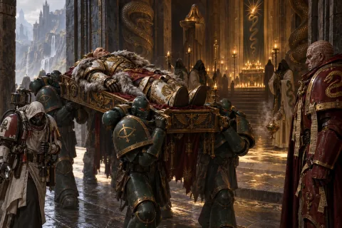Chapter 5 · The Temple Toward Which the Heart That Could Not Let Him Die Turned — This is an AI-generated illustration reconstructed based on public materials. It is not an official image.