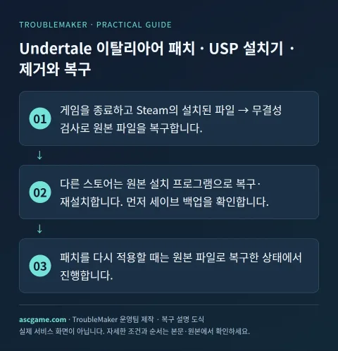 Undertale Italian patch with USP installer — Removal · recovery · TroubleMaker